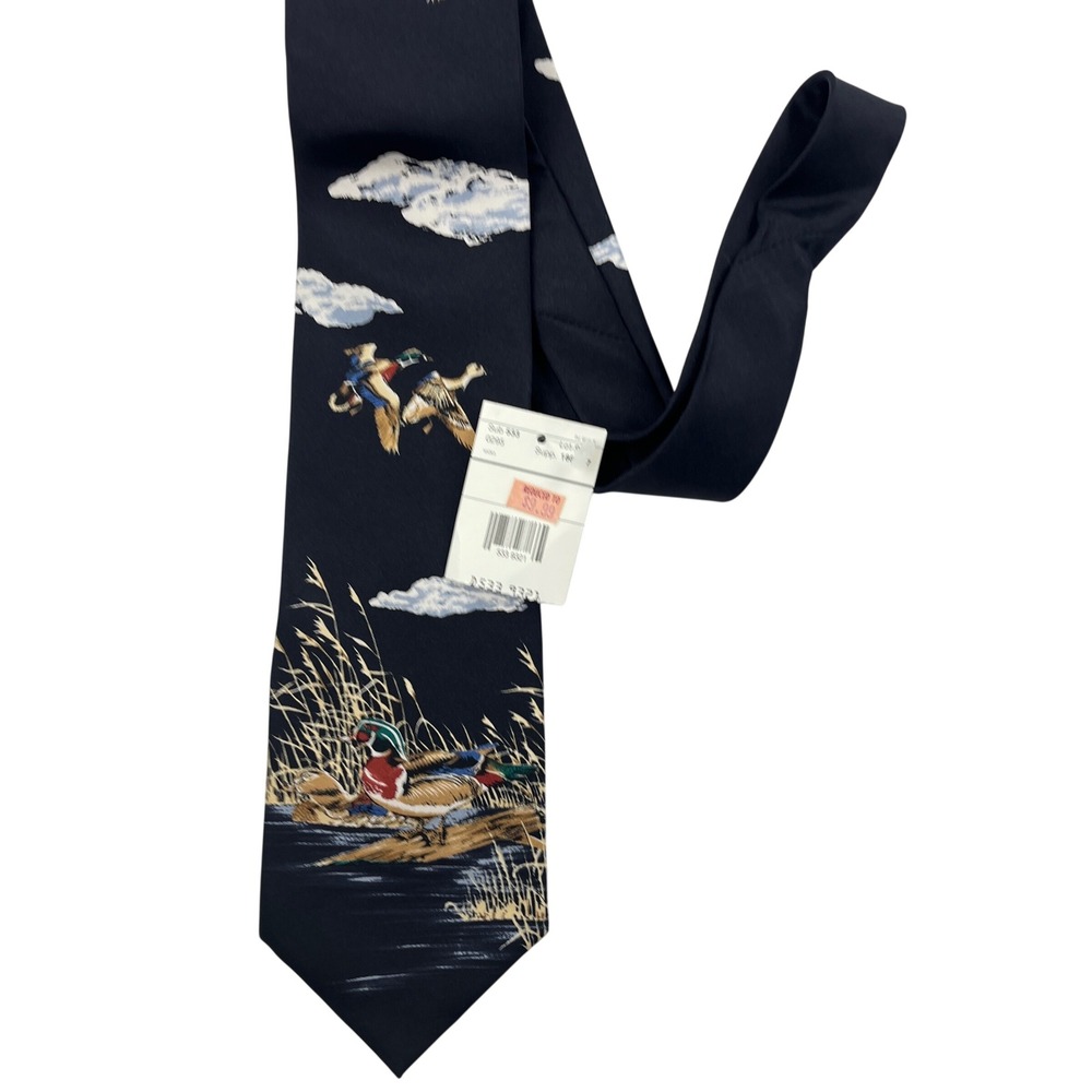 Ducks Unlimited Vintage Silk Tie Mallard Wood Ducks NWT Made in USA